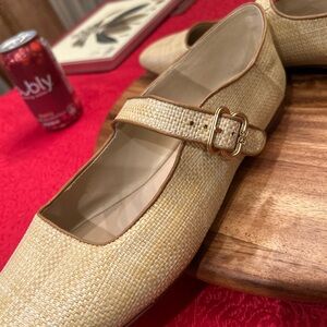 Sam Edelman Brand New Never Worn Rattan Mary Jane Flats